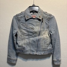 Urban Republic Girls Denim Moto Jacket, Girl's Size L, Full Zip