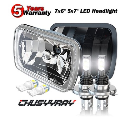 For Mazda RX-7 1986-1991 Pair 5x7'' 7X6 inch LED Headlight Hi/Low Beam H4 Lights
