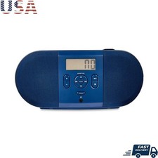 Portable CD Boombox FM Radio Digital LCD Display Headphone Jack 10 Presets New