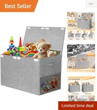 Large Toy Box Chest with Lid, Kids Toy Storage Organizer for Boys Girls, Big ...
