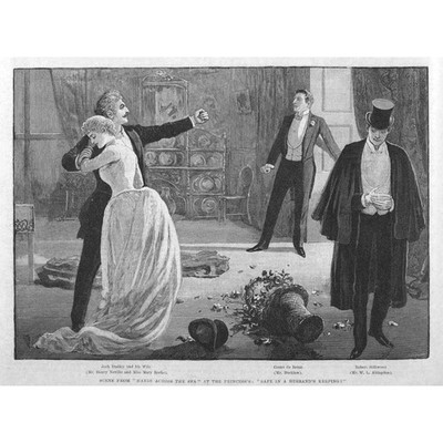PRINCESS'S THEATRE Scene From Hands Across the Sea - Antique Print 1888