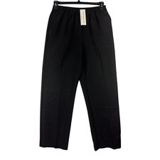 Alfred Dunner Classics Black Elastic Waist Straight Leg Pants Size 8 NWT 09109XX