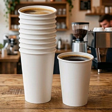 200ct 16oz White Disposable Paper Hot Cups for Coffee  Tea - Round Cup Only
