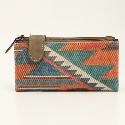 Blazin Roxx Jenni Snap Wallet, Multi-Color Southwestern Fabric