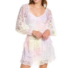 NWT LoveShackFancy Alela Lace Multi Tie Dye Dress sz 2