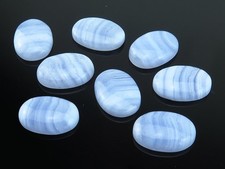 Natural Blue Lace Agate Oval Cabochon 6x8mm To 12x16mm Loose Gemstone