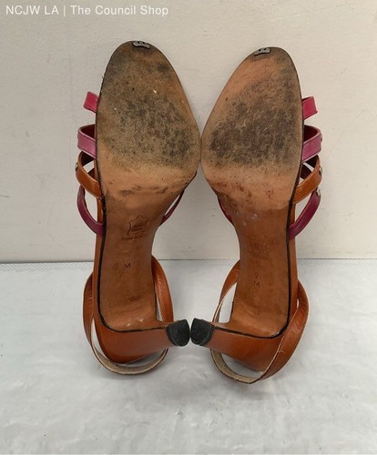 Women's YSL Yves Saint Lauren Brown Slingback Heels Size 7 - Picture 6 of 8