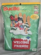 Bucilla Felt Applique Kit  84272 Christmas Snowman Holiday Wall Door NIB