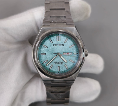 Citizen Zenshin Super Titanium Eco Drive AW0130 85M Turquoise Dial 40mm Watch