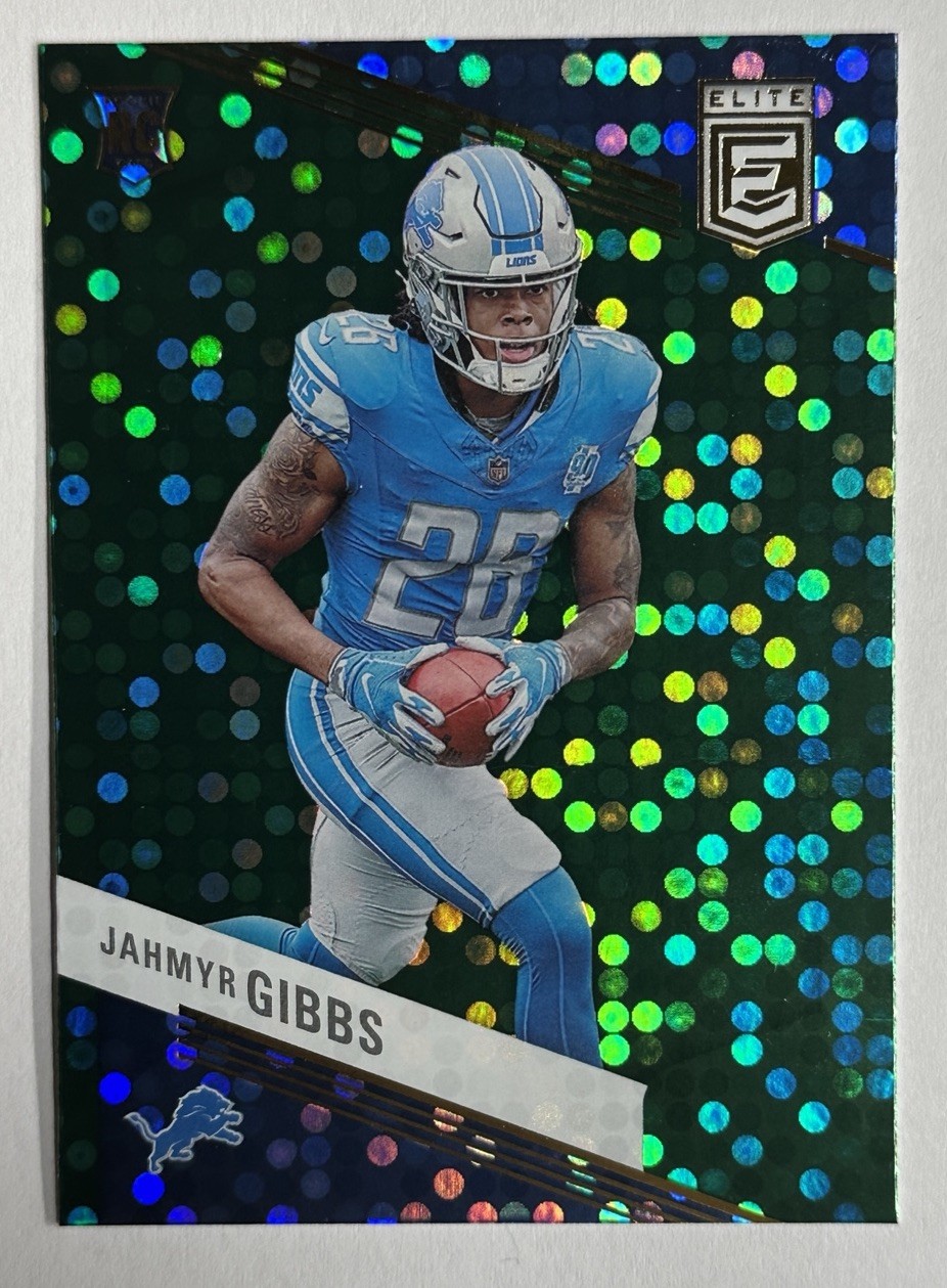 2023 Donruss Elite Green Disco Jahmyr Gibbs Rookie #144 Detroit Lions