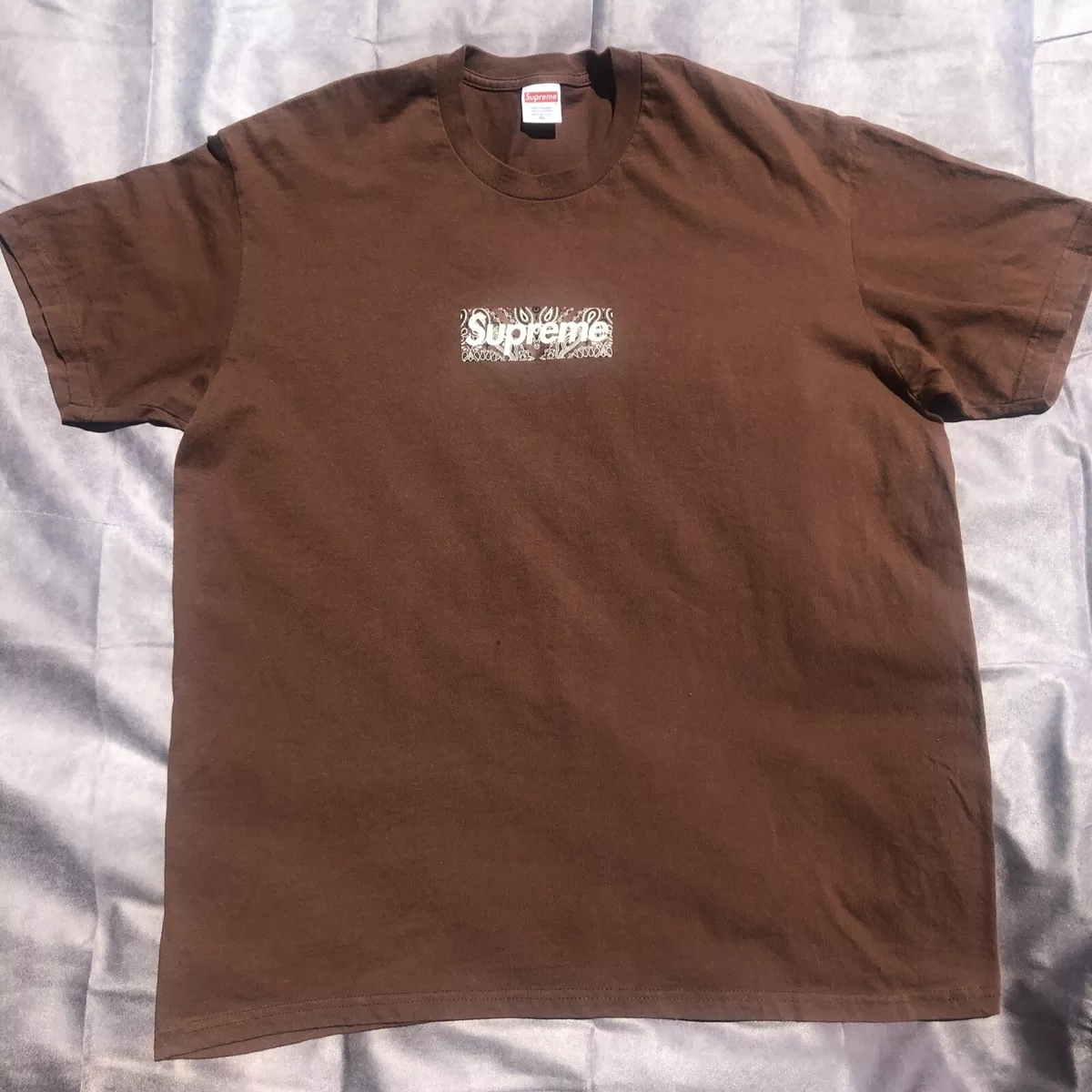 Supreme Bandana Box Logo Tee Brown - Size XL