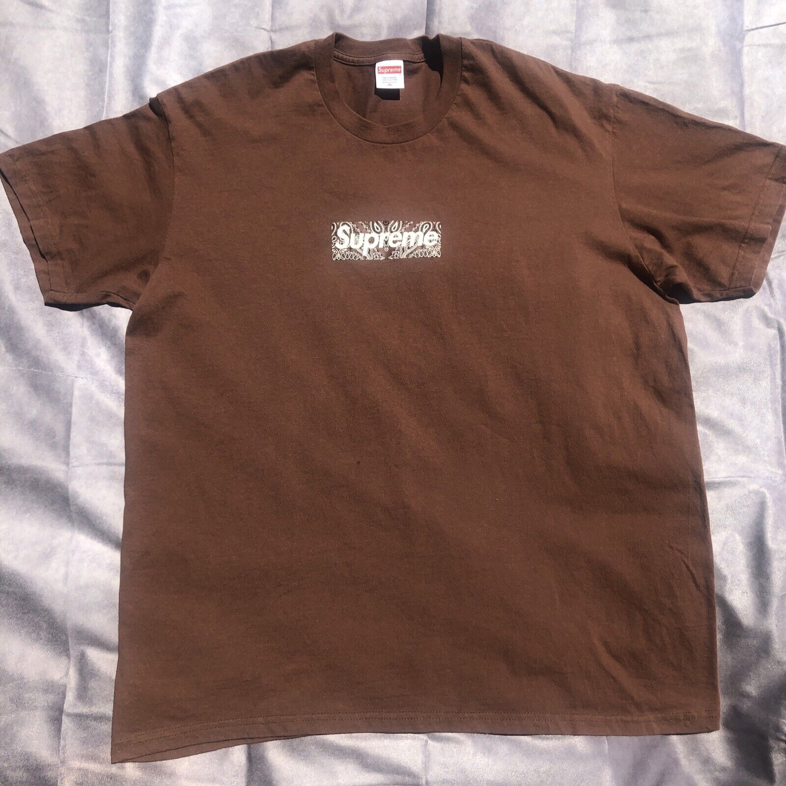 Supreme Bandana Box Logo Tee Brown - Size XL | eBay