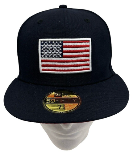 Cappello aderente a scatto per adulti New Era bandiera USA 59FIFTY - Taglia 7 1/8" blu scuro - Foto 3 di 9