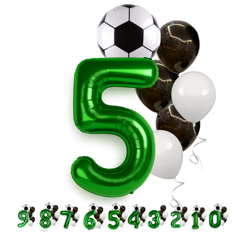 Football Birthday Balloons Set for Boys 40" Foil Number Soccer Latex Party kit - Picture 33 of 42
