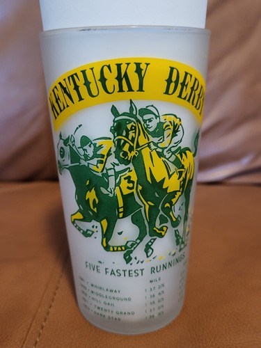 1955 Kentucky Derby Frosted 5.25 Glass - Picture 5 of 9