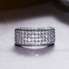 Fiancé Ring Silver plated Hip Hop Ring 3.1 CT CZ Heavy Women Pretty Band — photo 2