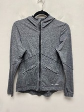 Brooks Equilibrium Gray Thumbholes Full Zip Hooded Long Sleeve Running Jacket S