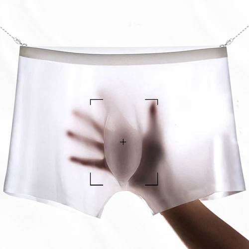 Men Sexy Ice Silk Seamless Boxer Briefs Pouch Underwear Shorts Trunks Underpants - Picture 6 of 27