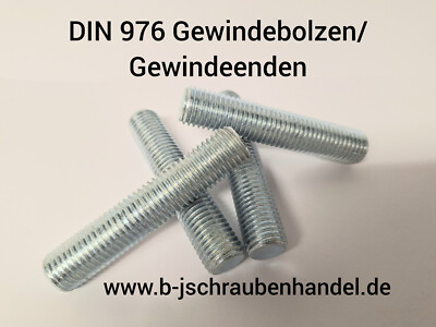 DIN 976 Gewindestange Gewindebolzen Gewindestücke Gewindeenden M 12 x 475 verzi.