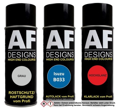 Spraydose für Isuzu B033 Blue Gitane Perl Autolack Klarlack Grundierung  Set