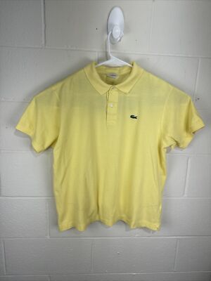 Lacoste Polo Shirt Mens 6 Classic Fit Yellow Short Sleeve Large