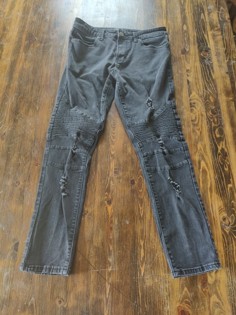 Fire Rain Distressed Light Black Jeans Mens Size 32 X 30 tag 32x28 actual