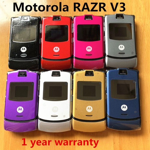 Original Motorola RAZR V3  Flip GSM Unlocked Bluetooth MP4 video Mobile Phone - Afbeelding 1 van 27