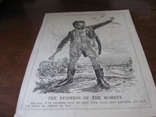 1917 Original POLITICAL CARTOON - WWI WAR Britain w ZEPPELIN Attack AIRPLANE