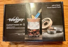 Yiiwinwy Cocktail Smoker Kit w/ Torch,Whiskey Smoker Kit w/ 6 Flavor Wood NEW