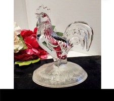 Cristal D'Arques Rooster Made in France Clear Crystal Rooster Farmhouse Decor