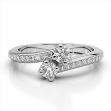 0.71 Ct Simulated Diamond Wedding Engagement Ring 14K Solid White Gold Size 6