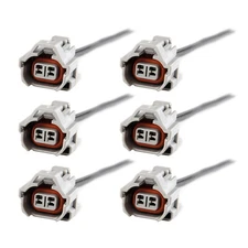 6pcs High Impedance Female Fuel Injector Connector Electrical Plug Clip Pigtail