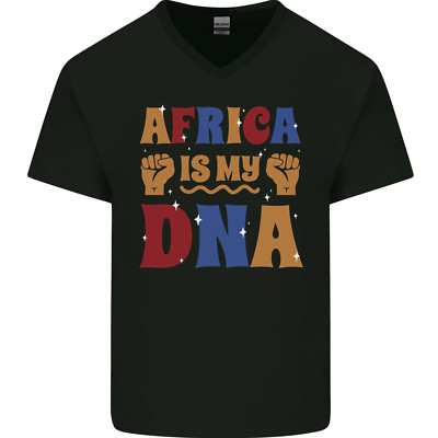 Mein DNA Juneteenth Schwarz Leben Matter Afrikanische Herren V-Neck Baumwolle