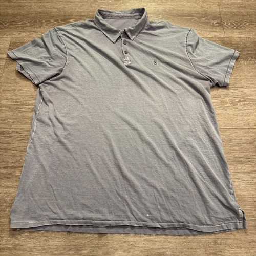 Camisa Polo John Varvatos Para Hombres 2XL Azul Letrero de Paz Bordado Logo Cuello Preppy - Imagen 2 de 9