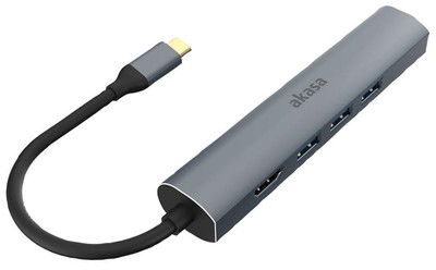 AKASA - USB-C 5-in-1 Hub and Dock, 3x USB RJ45 4K HDMI