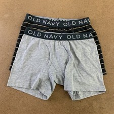 Old Navy Boys Size Large Heather Gray/Striped 2 Pack Boxer-Briefs New