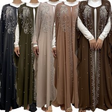 Dubai Women Muslim Open Cardigan Kaftan Long Robe Kimono Abaya Dresses Gown Arab