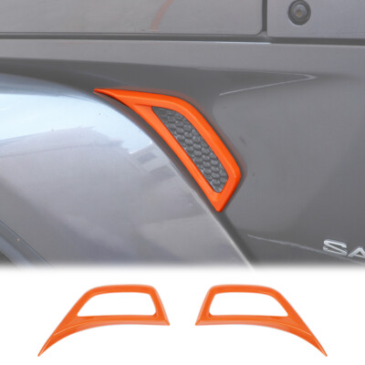 Orange Car Leaf Plate Air Inlet Vent Trim Cover Decor For 2018+ Jeep Wrangler JL