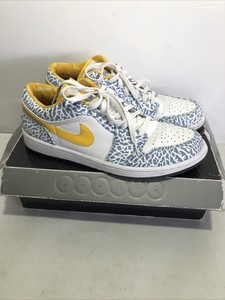 2007 NIKE AIR JORDAN 1 RETRO LOW WHITE VARSITY MAIZE UNVRSTY BLUE SIZE 11.5  | eBay
