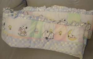 snoopy crib bumper
