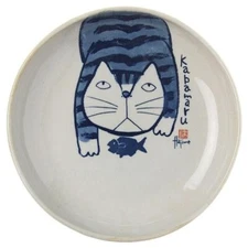 Hajime Okamoto Kabamaru Naughty Cat Pottery Tableware Plate Made in Japan