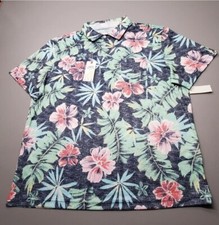 IZOD Saltwater Men s Relaxed Classics S/S Polo Shirt Bijou Blue Floral Size L