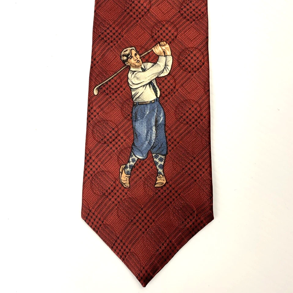 Corbata de seda EVAN-PICONE SPORT para hombre talla 3 7/8" x 56 1/2" azul granate gris golf Foto 2 de 4