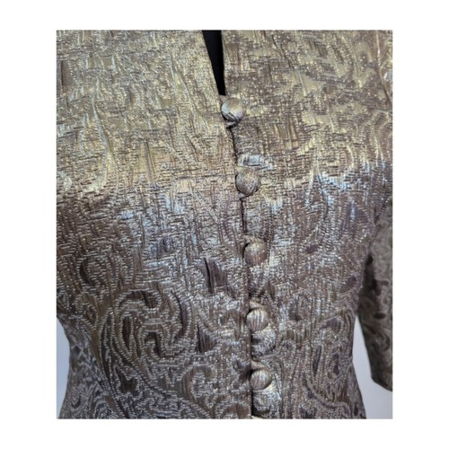 New Jr. Nites by Caliendo Metallic Gold Fitted Dress Jacket - Picture 7 of 8