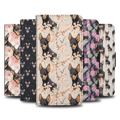 FLIP CASE FOR APPLE IPHONE|CUTE MANCHESTER TERRIER PUPPY DOG PATTERN #A2