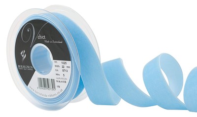 Berisfords Williamsberg Blue Velvet Ribbon Cut Lengths 5 Widths Colour 9536