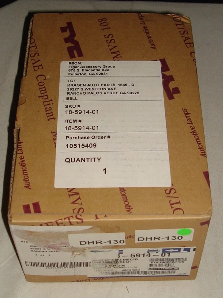 Conjunto de luz de giro/estacionamiento para 01 01 BMW 325Ci 323Ci 18-5914-01 TYC Foto 4 de 4