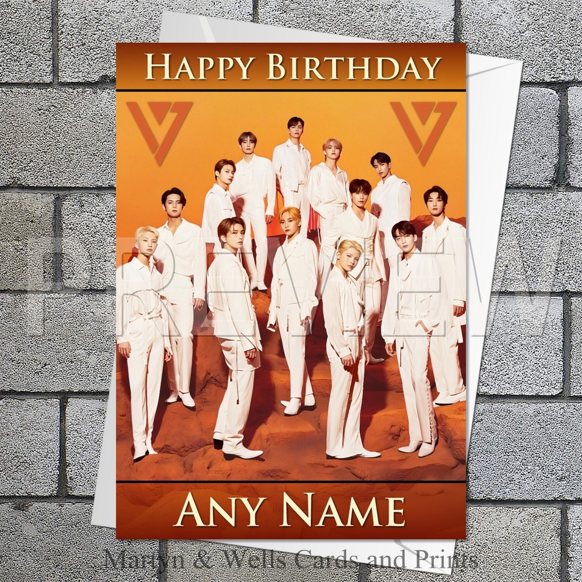 Seventeen birthday card. 5x7 inches. Kpop. 17. Personalised card