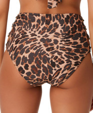 Bar Iii Women's Beach Cheetah Printed High Rise Bikini Bottoms Size L 4094