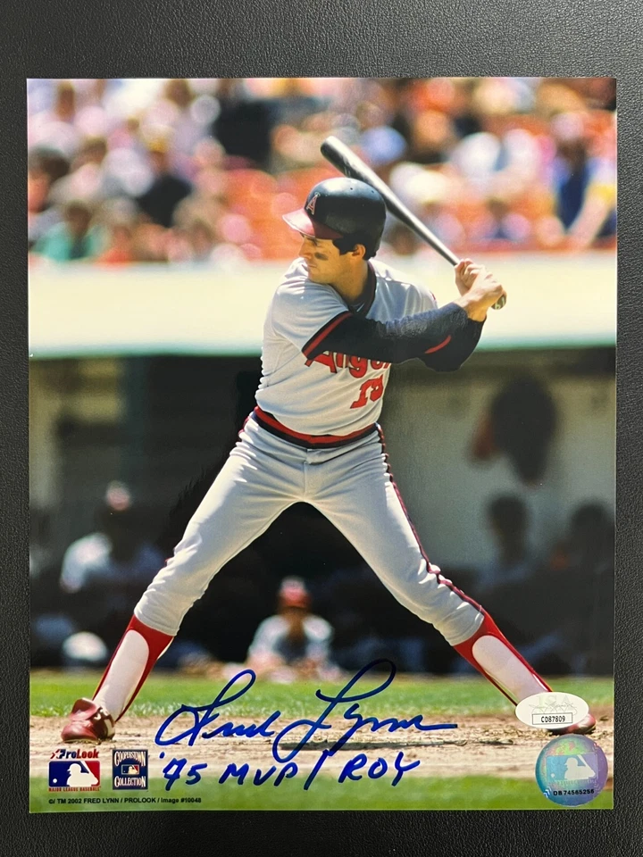 Цветная фотография с автографом Фреда Линна 8x10 JSA AUTO 1975 MVP/ROY California Angels MLB! - Изображение 2 из 4
